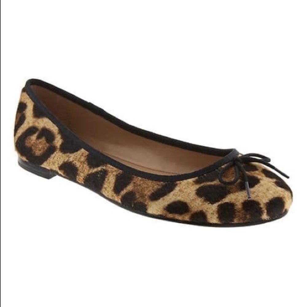 BANANA REPUBLIC LEATHER SUEDE ROBIN LEOPARD PRINT BALLET FLATS